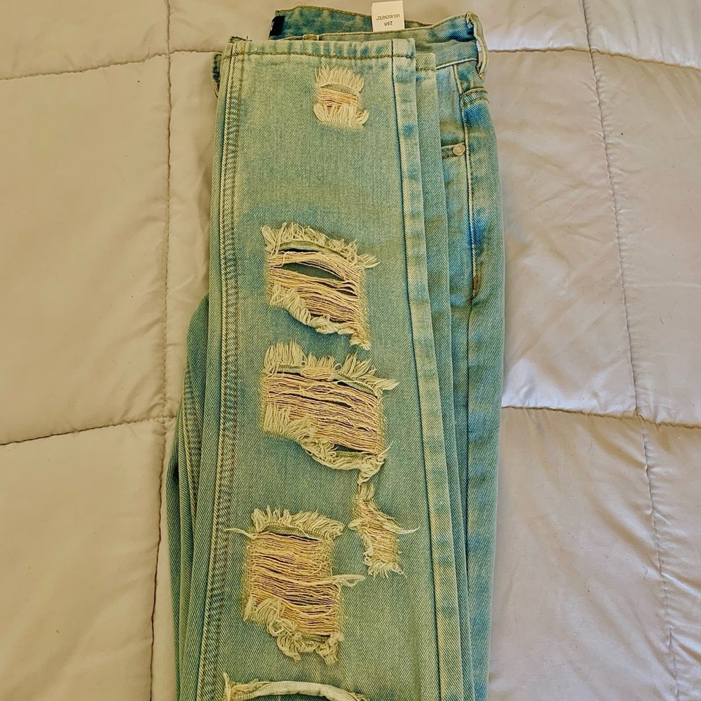 “Light Blue Ripped Jeans 🥶” For Men - Picture 4 of 6